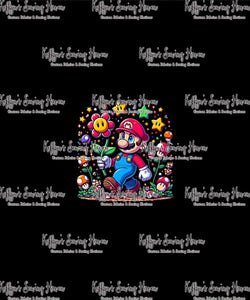 *BACK ORDER* Super Plumbers Floral 'Stars' ADULT Panel