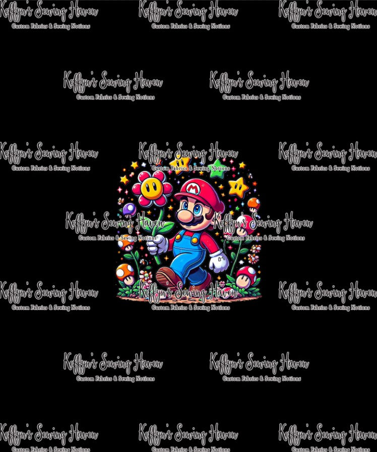 *BACK ORDER* Super Plumbers Floral 'Stars' ADULT Panel