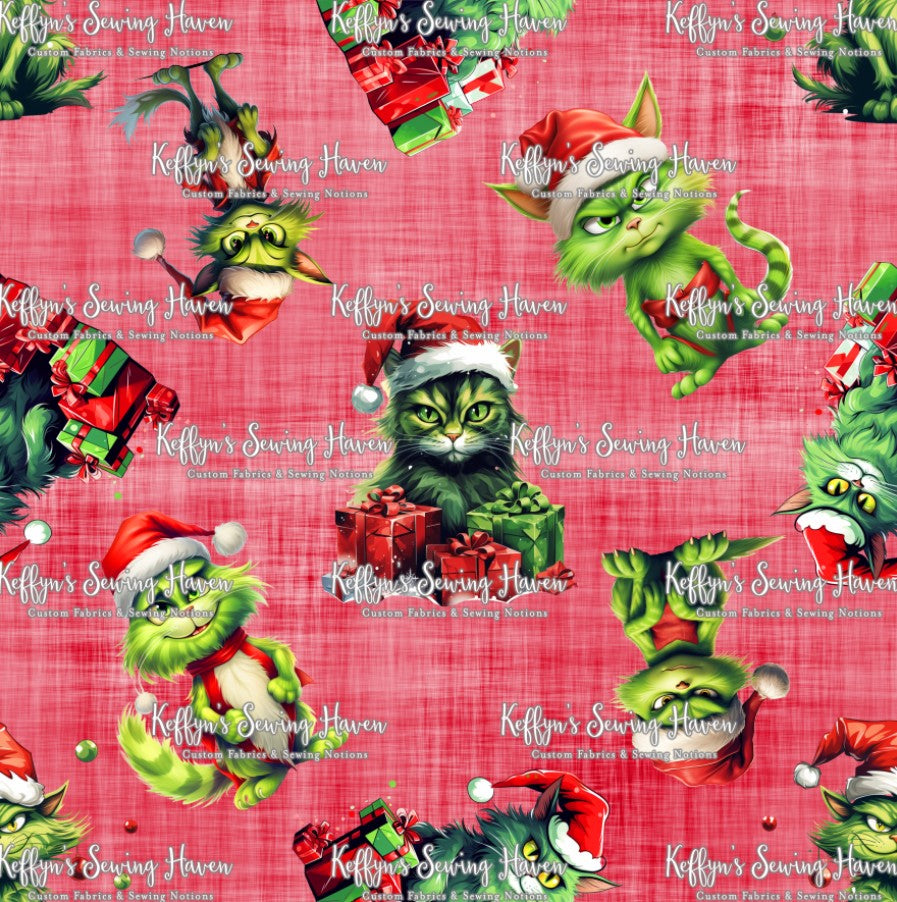 *BACK ORDER* Green Xmas Kitty Red Main