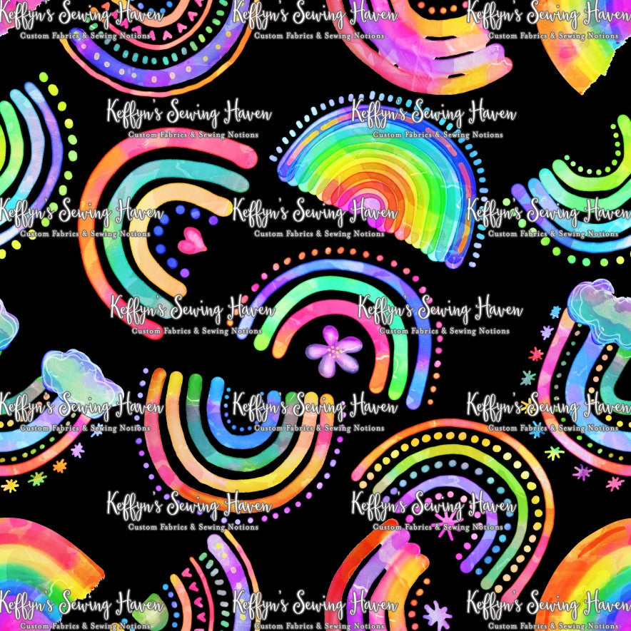 *BACK ORDER* Watercolour Rainbows Black