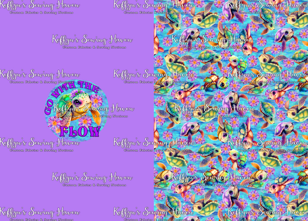 *BACK ORDER* Ever After Designs Baby Turtles 'Purple Santa Sack Panel