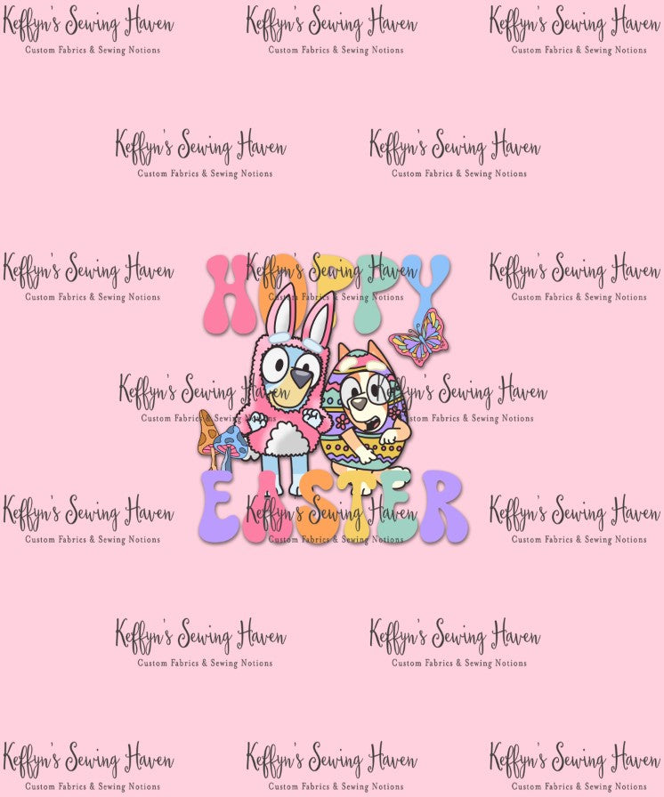 *BACK ORDER* Blue Dog Easter Pink 'Words' Panels