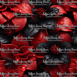 *BACK ORDER* 3D Black & Red Flowers
