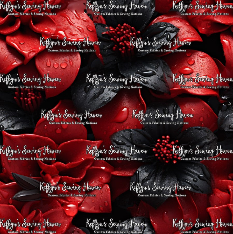 *BACK ORDER* 3D Black & Red Flowers