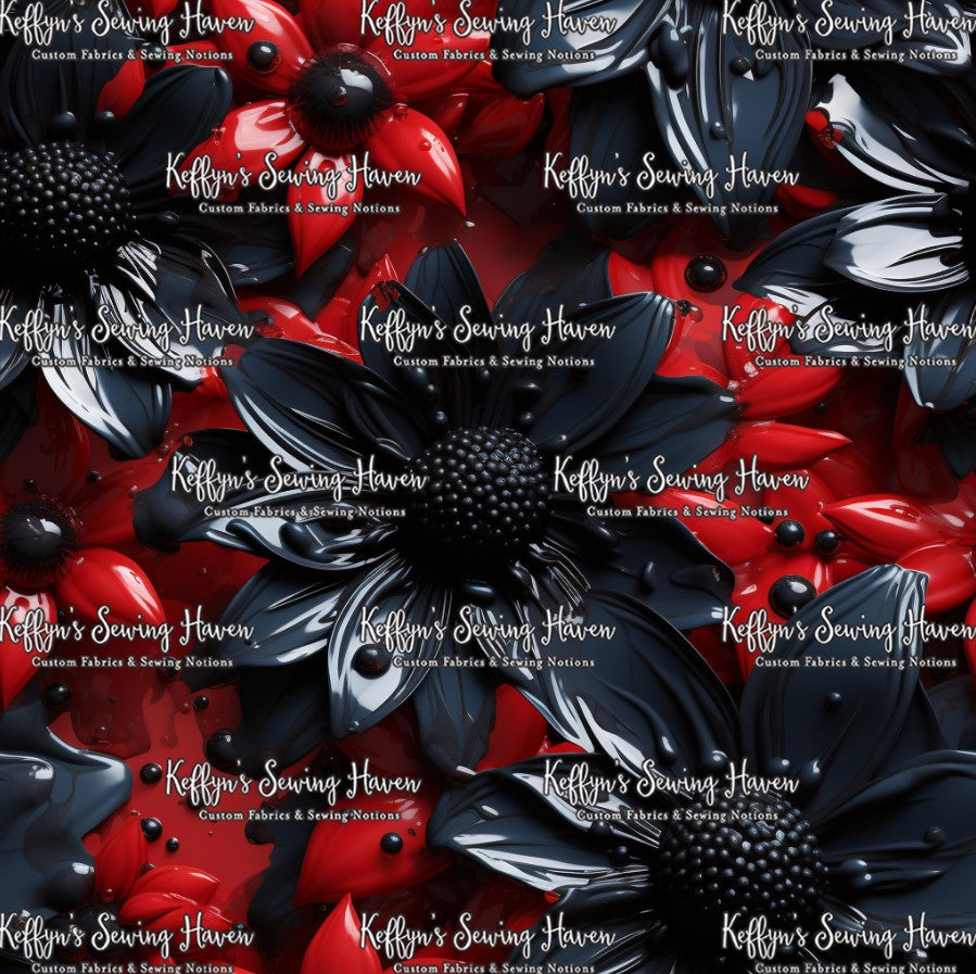 *BACK ORDER* 3D Black & Red Daisy