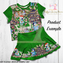 Load image into Gallery viewer, *BACK ORDER* Blue Dog Xmas SINGLE Border (1 Meter) Panel Green