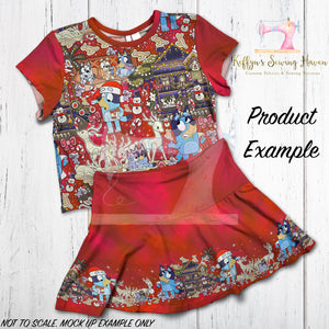 *BACK ORDER* Blue Dog Xmas SINGLE Border (1 Meter) Panel Red
