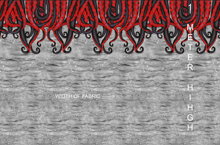 Load image into Gallery viewer, *BACK ORDER* Ever After Designs - Red Octopus Tentacle Single Border (1 Meter) Panel