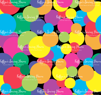 *BACK ORDER* Large Rainbow Dots on Black