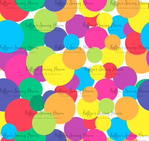 *BACK ORDER* Large Rainbow Dots on White