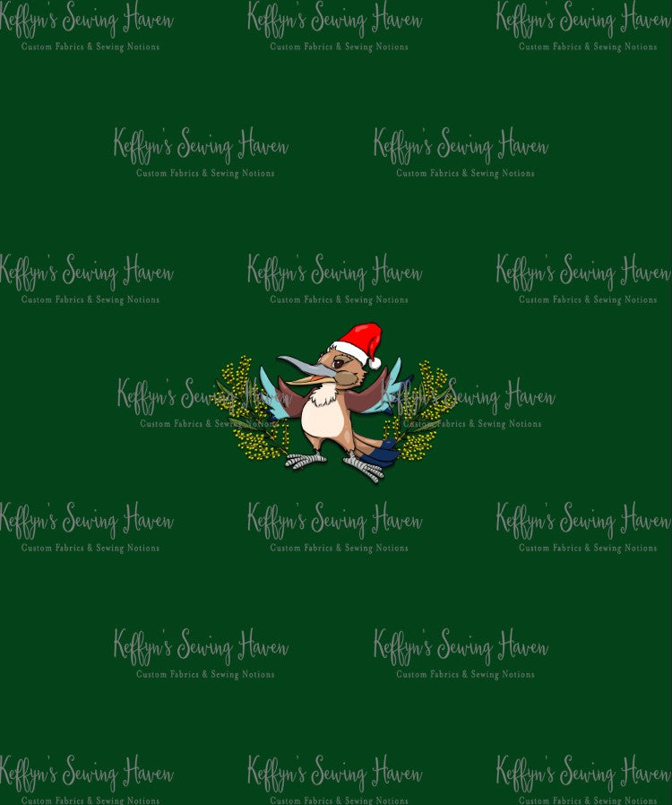 *BACK ORDER* Aussie Christmas Kookaburra Dark Green Panels