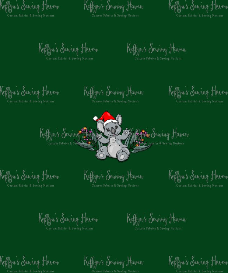 *BACK ORDER* Aussie Christmas Koala Dark Green Panels