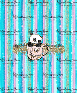 *BACK ORDER* Naughty Pandas Aqua 'Hate Mornings' Panel