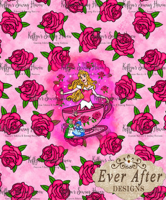 *BACK ORDER* Ever After Designs - Sleeping Roses on Pink Panel