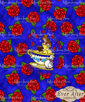 *BACK ORDER* Ever After Designs - Librarian Roses on Blue Panel