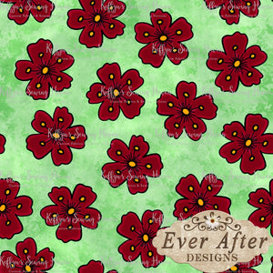 *BACK ORDER* Ever After Designs - Oriental Flowers on Green