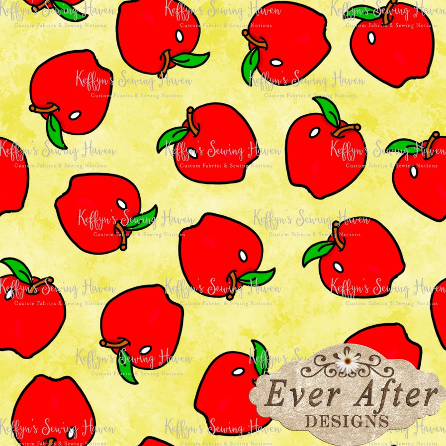 *BACK ORDER* Ever After Designs - Snow Apples on Yellow