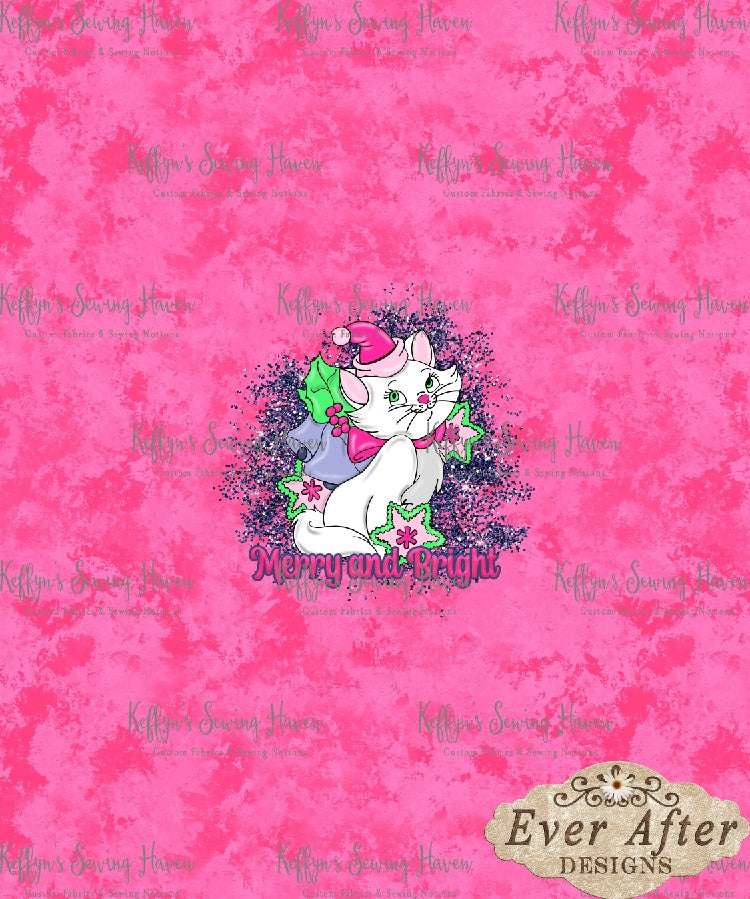 *BACK ORDER* Ever After Designs - Christmas Kitty Pink Panel