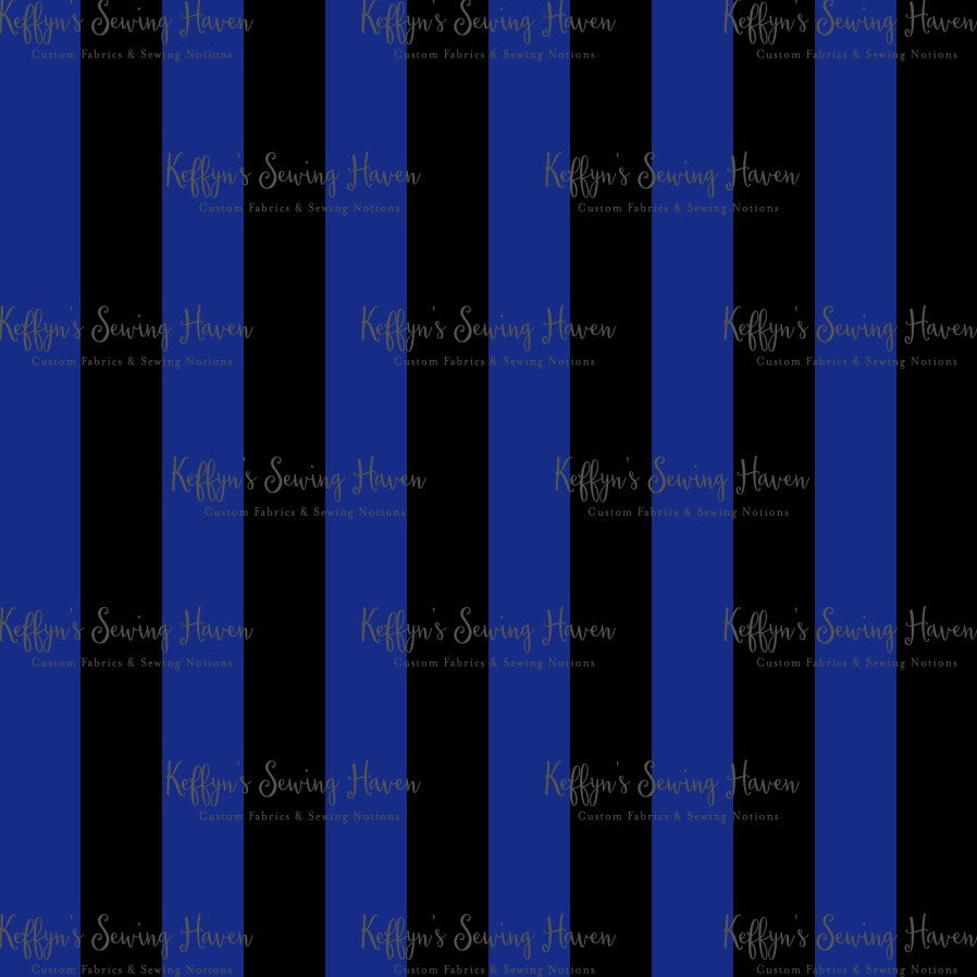 *BACK ORDER* Wednesday Blue/Black 2.5cm Wide Stripes