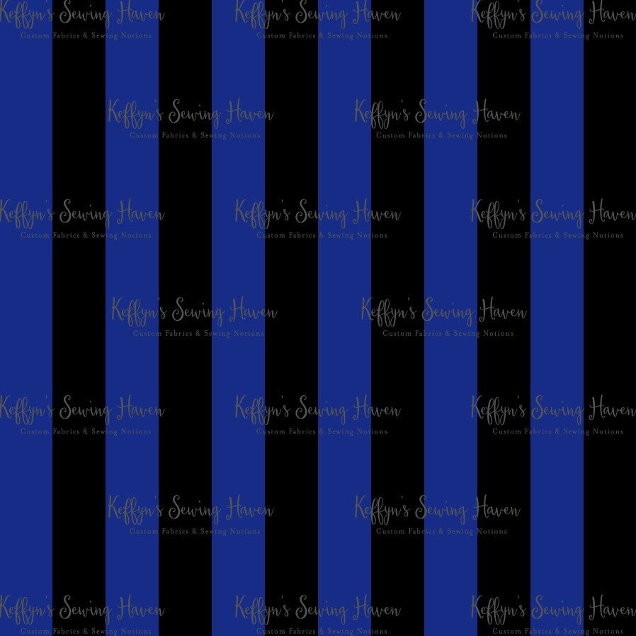 *BACK ORDER* Wednesday Blue/Black 2.5cm Wide Stripes