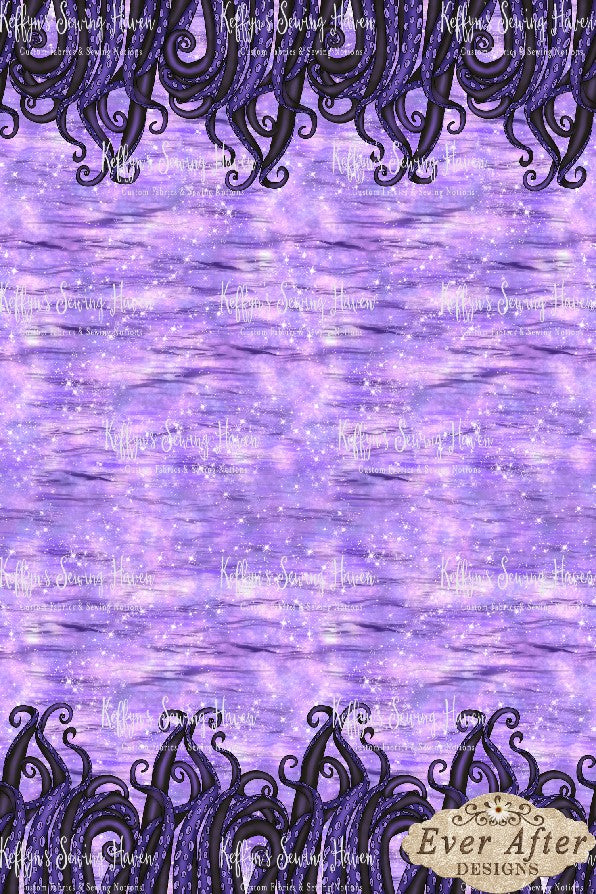 *BACK ORDER* Ever After Designs - Purple Octopus Tentacles Drip Double Border