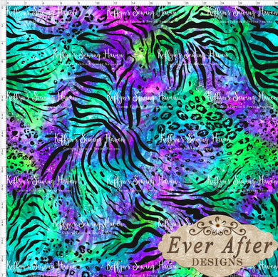 *BACK ORDER* Ever After Designs - Wild Animal Print Bright Green Purple